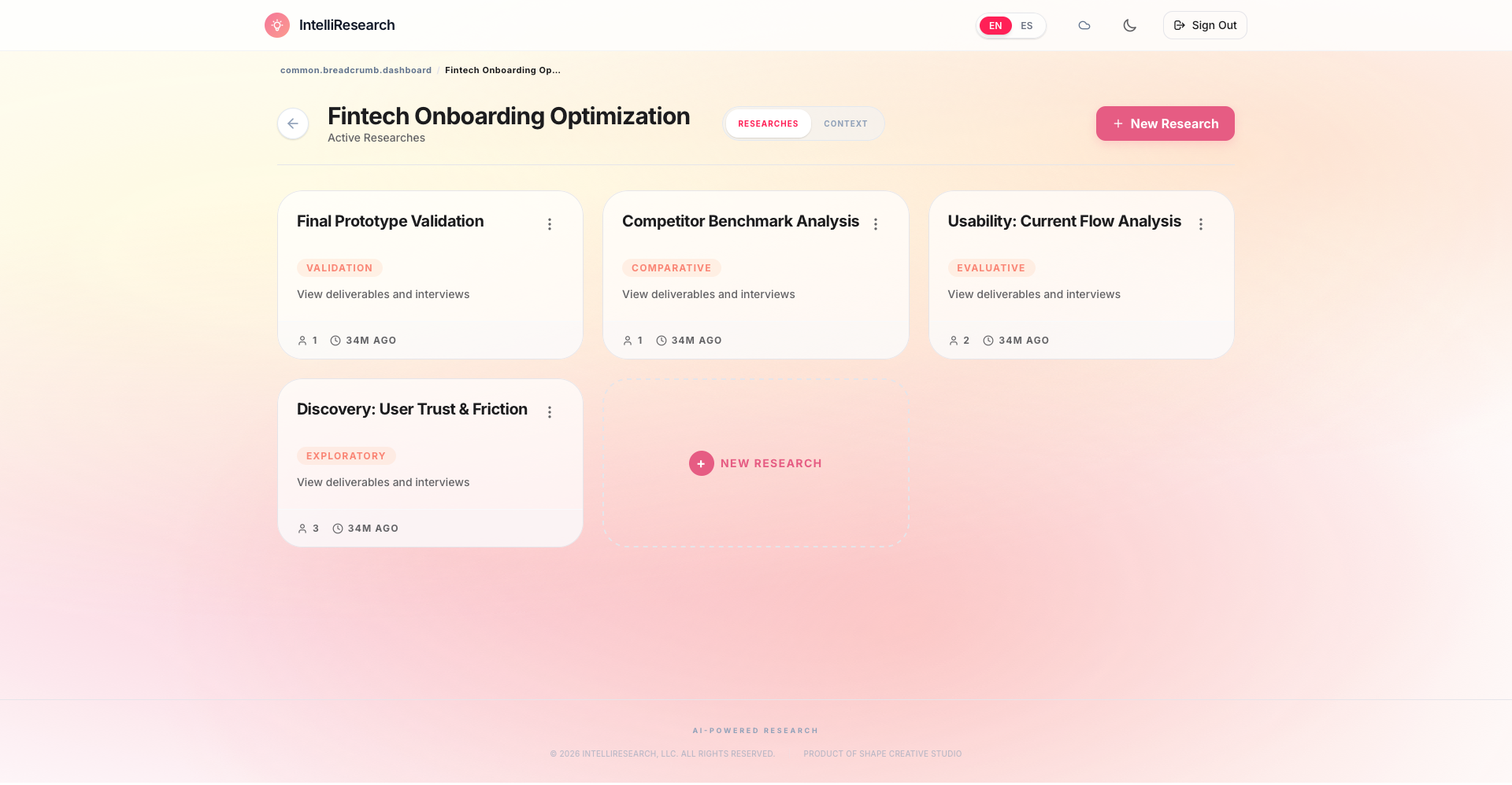 IntelliResearch App Mockup 3