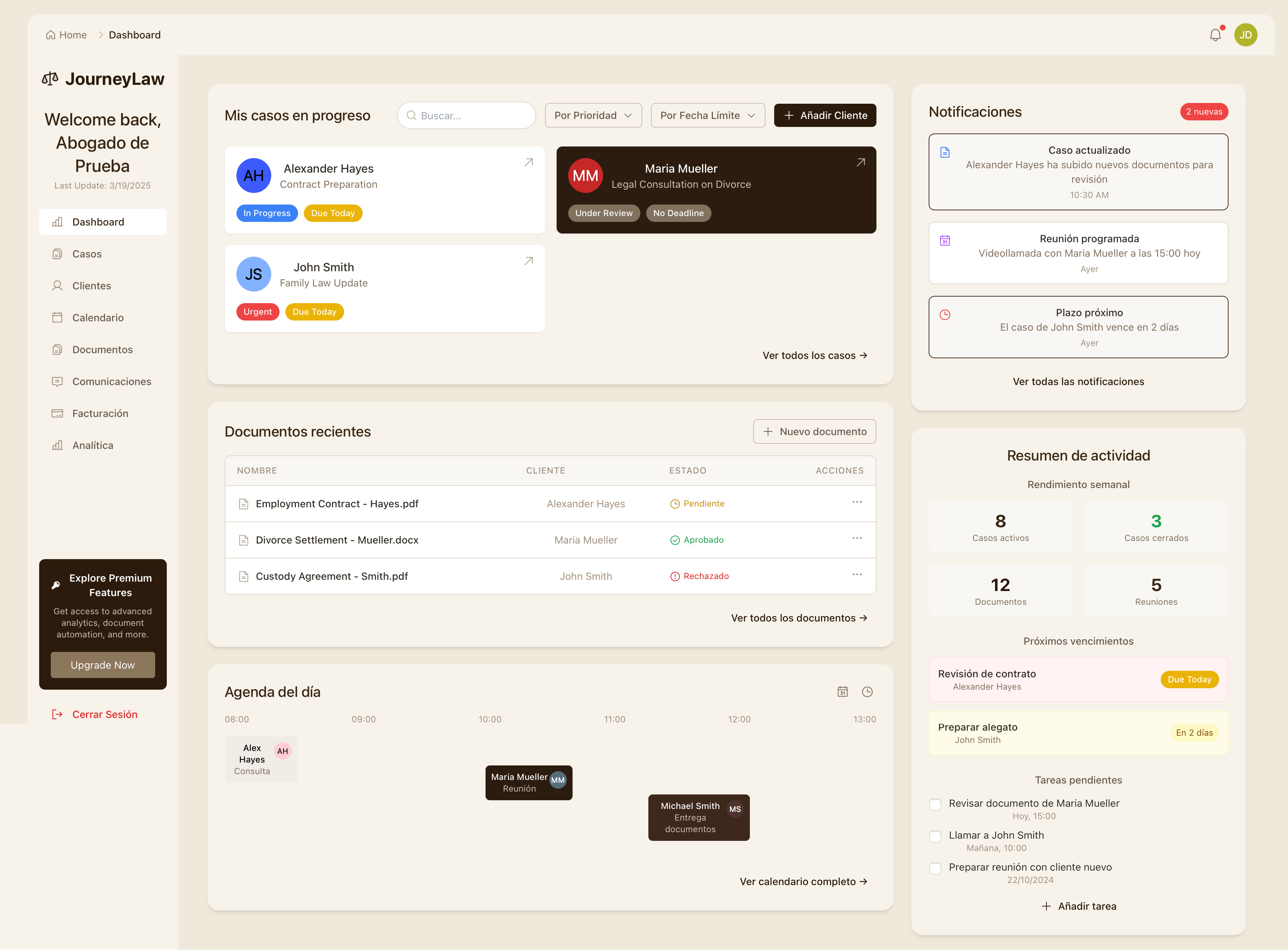JourneyLaw Platform Mockup 1
